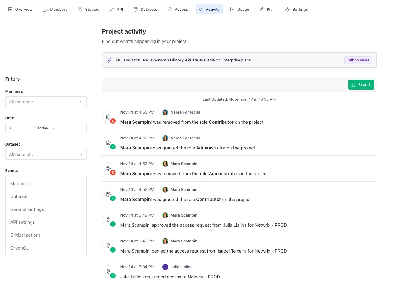 sanity dashboard
