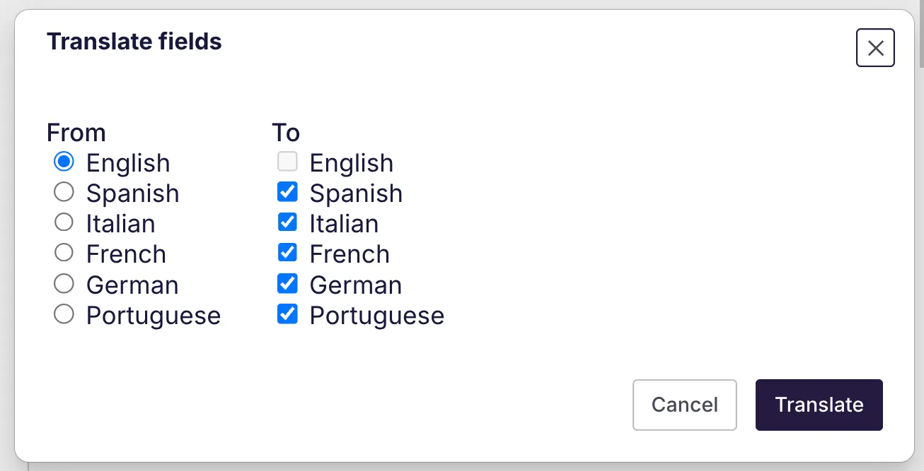 localization dialog