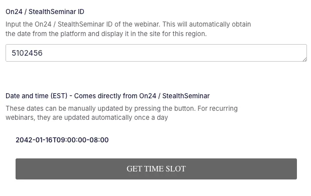 webinar date button island